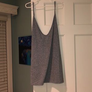 grey open back tank top